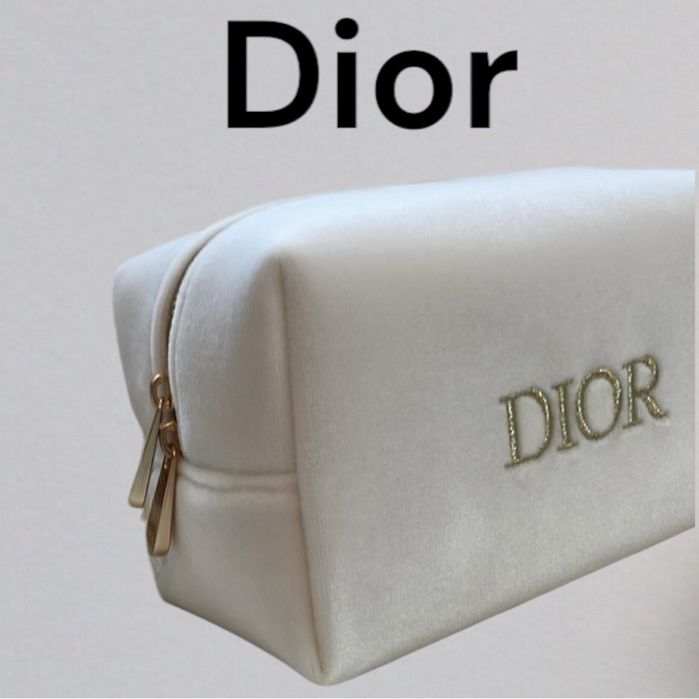 Dior White Gold LOGO Makeup Cosmetic 
Bag - Picture 2 of 8